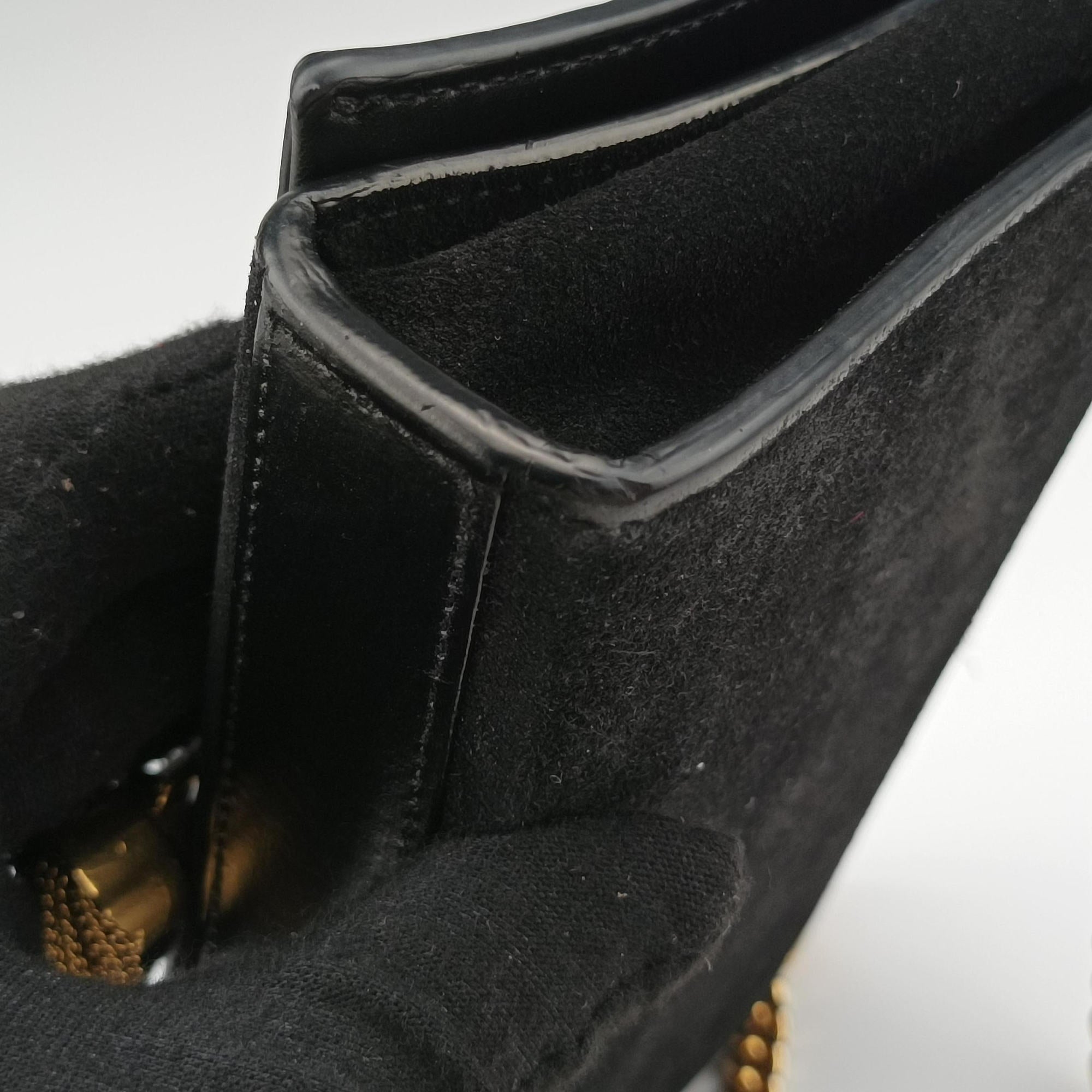 Pre-owned Yves Saint Laurent KATE Black Suede×Leather 354120 shoulderbag | stylenewstar