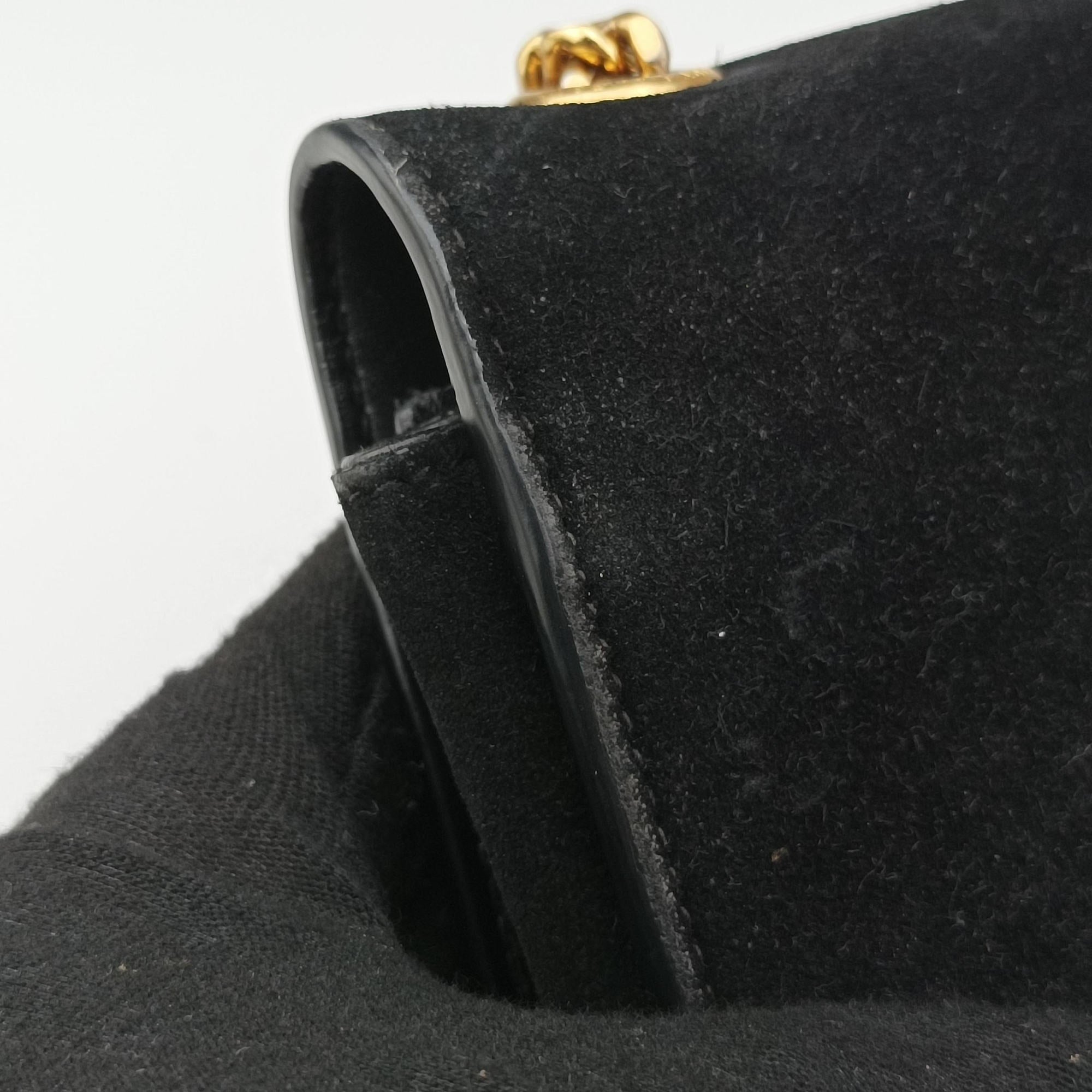 Pre-owned Yves Saint Laurent KATE Black Suede×Leather 354120 shoulderbag | stylenewstar