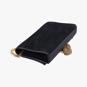 Pre-owned Yves Saint Laurent KATE Black Suede×Leather 354120 shoulderbag | stylenewstar