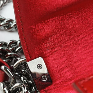 Pre-owned Chanel BOY CHANEL Red Patent A67086 shoulderbag | stylenewstar