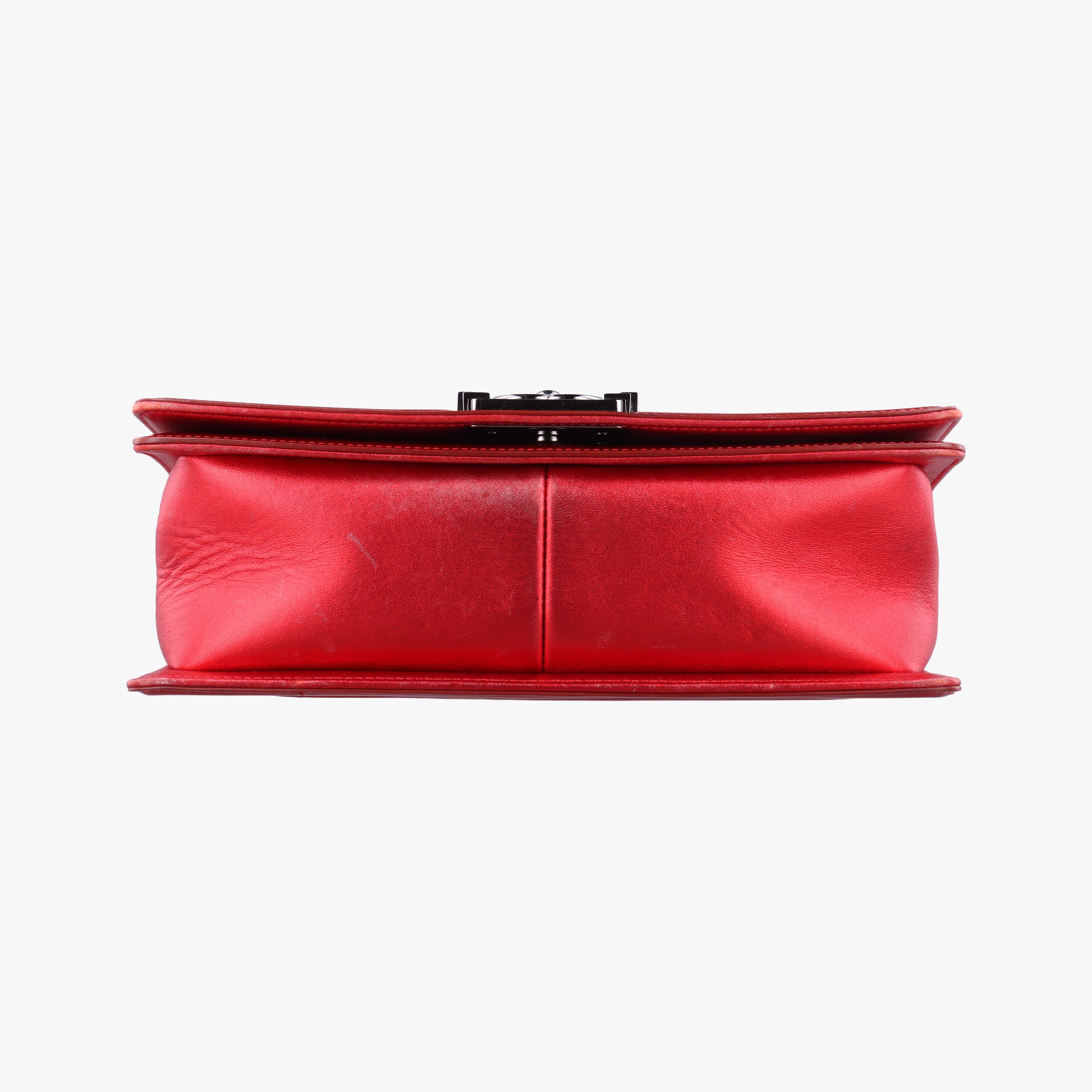 Pre-owned Chanel BOY CHANEL Red Patent A67086 shoulderbag | stylenewstar