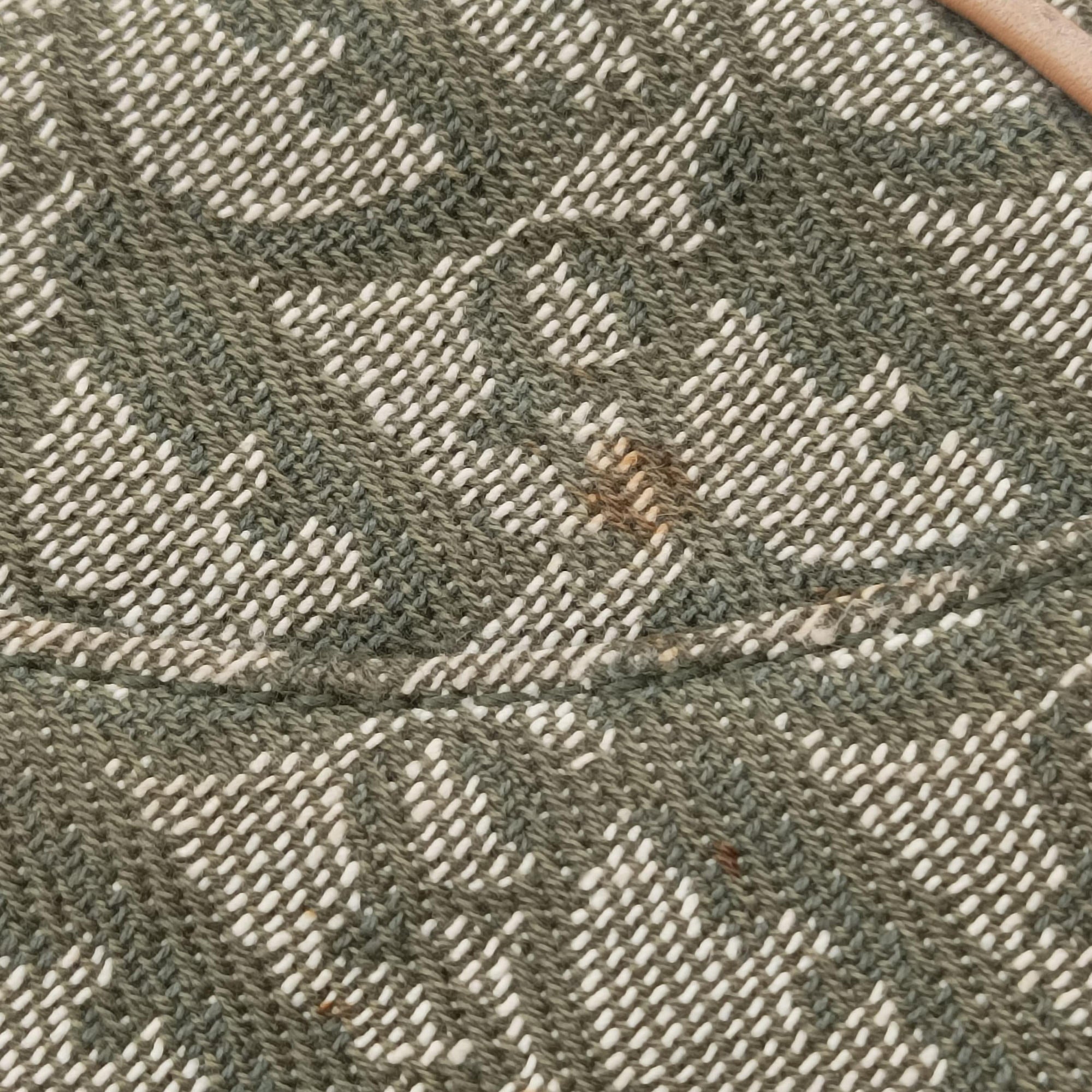 Pre-owned Christian Dior Saddle Green×beige Jacquard×Leather  shoulderbag | stylenewstar