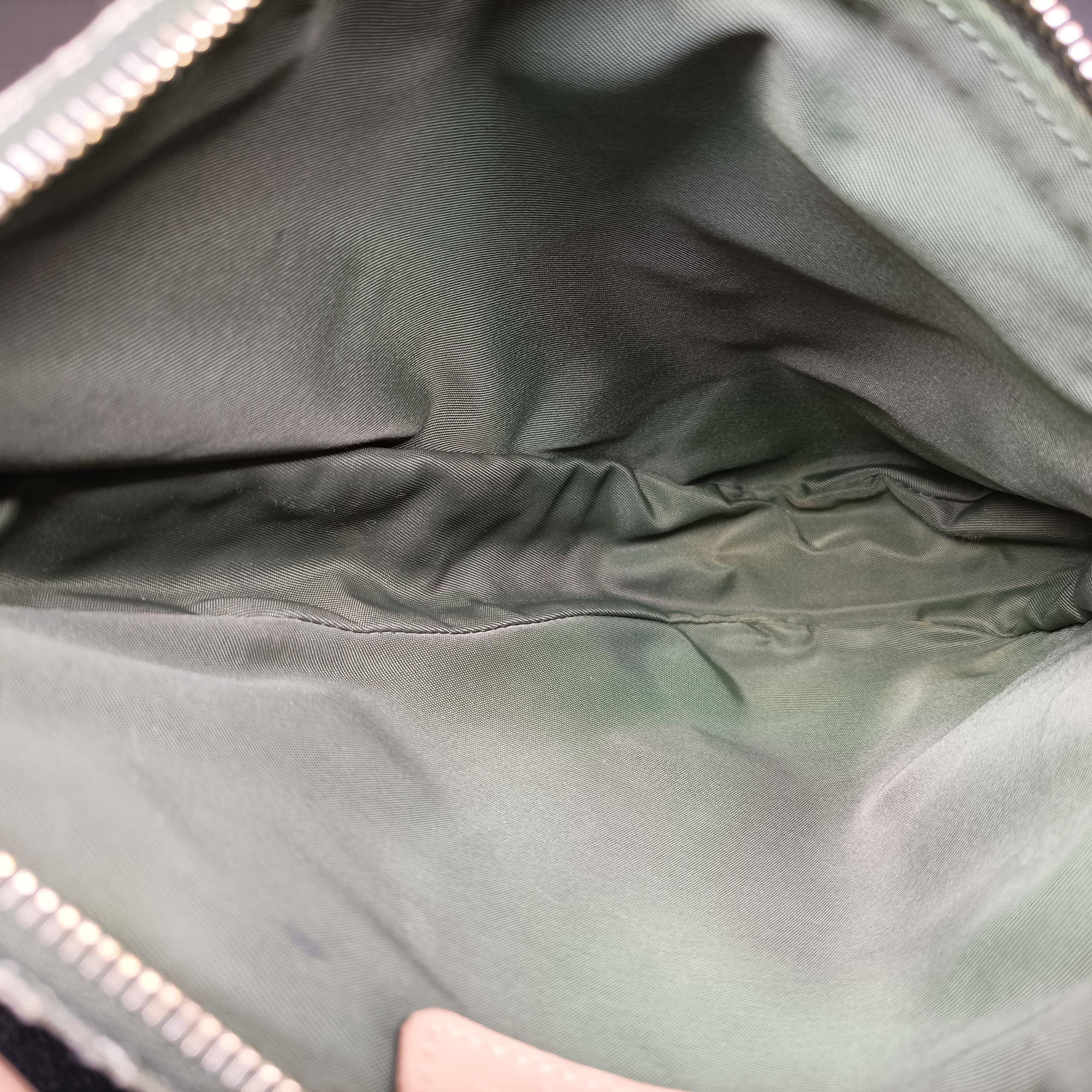 Pre-owned Christian Dior Saddle Green×beige Jacquard×Leather  shoulderbag | stylenewstar