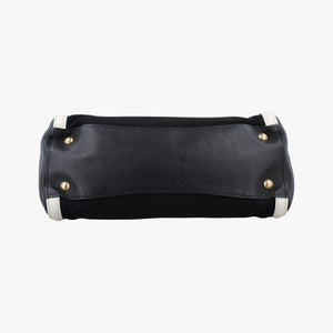 Pre-owned Prada Logo White×Black Saffiano leather×leather×canvas BN2595 shoulderbag | stylenewstar