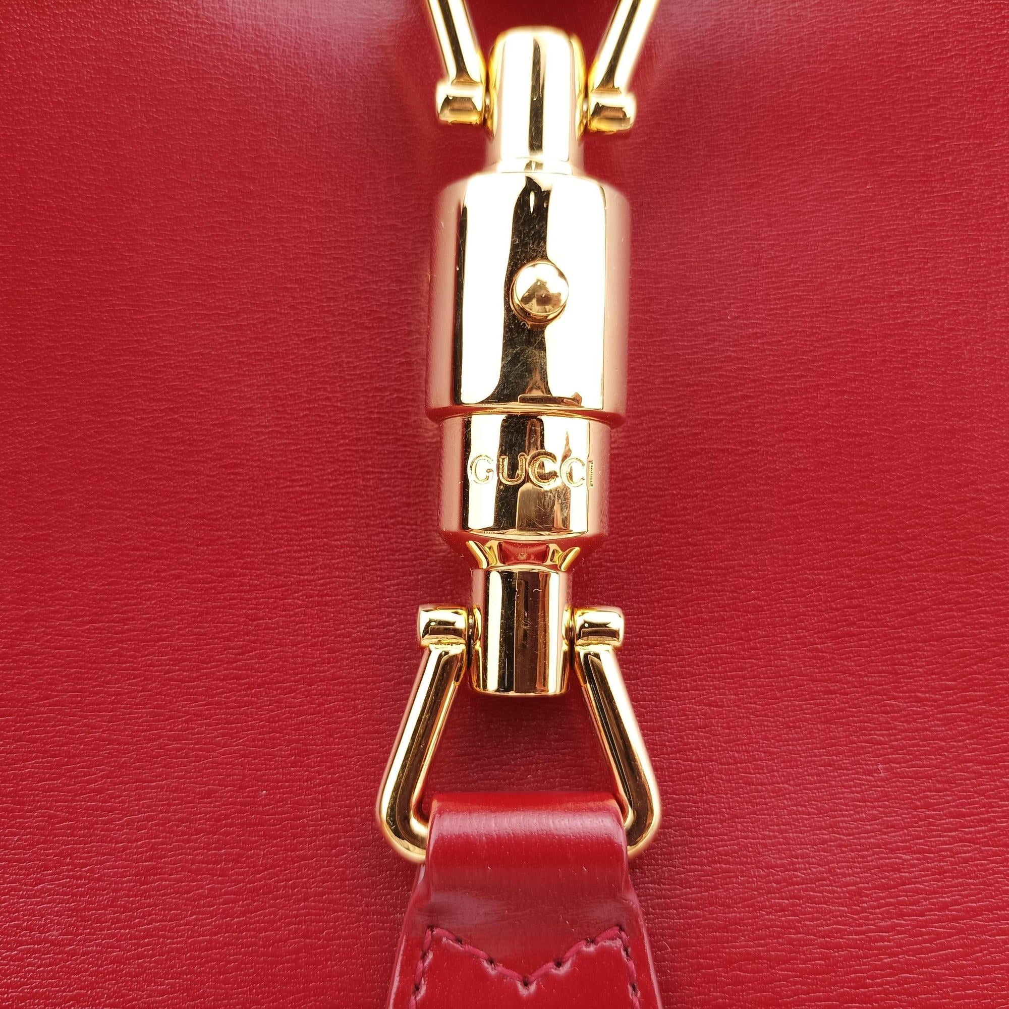 Pre-owned Gucci JACKIE 1961 Red Leather 686709 shoulderbag | stylenewstar