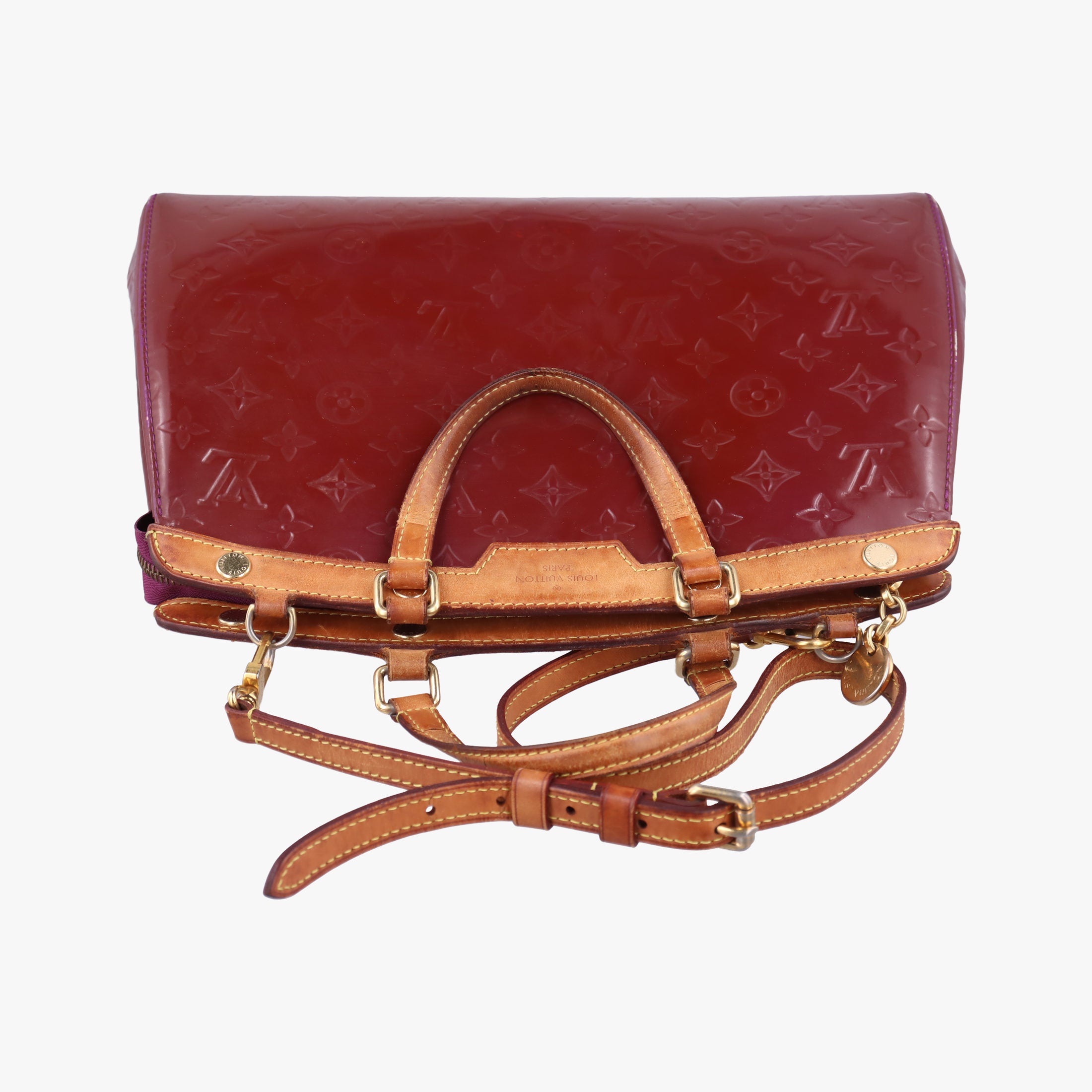Pre-owned Louis Vuitton Brea MM ROUGE FAUVISTE Vernis M91690 shoulderbag | stylenewstar
