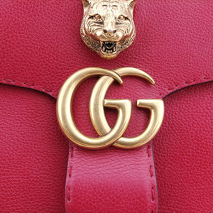 Pre-owned Gucci GG Marmont Animalier Red Leather 409155 handbag | stylenewstar