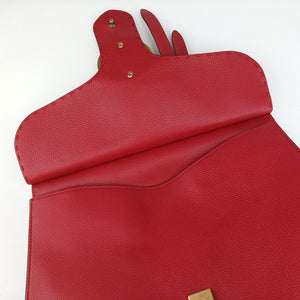 Pre-owned Gucci GG Marmont Animalier Red Leather 409155 handbag | stylenewstar