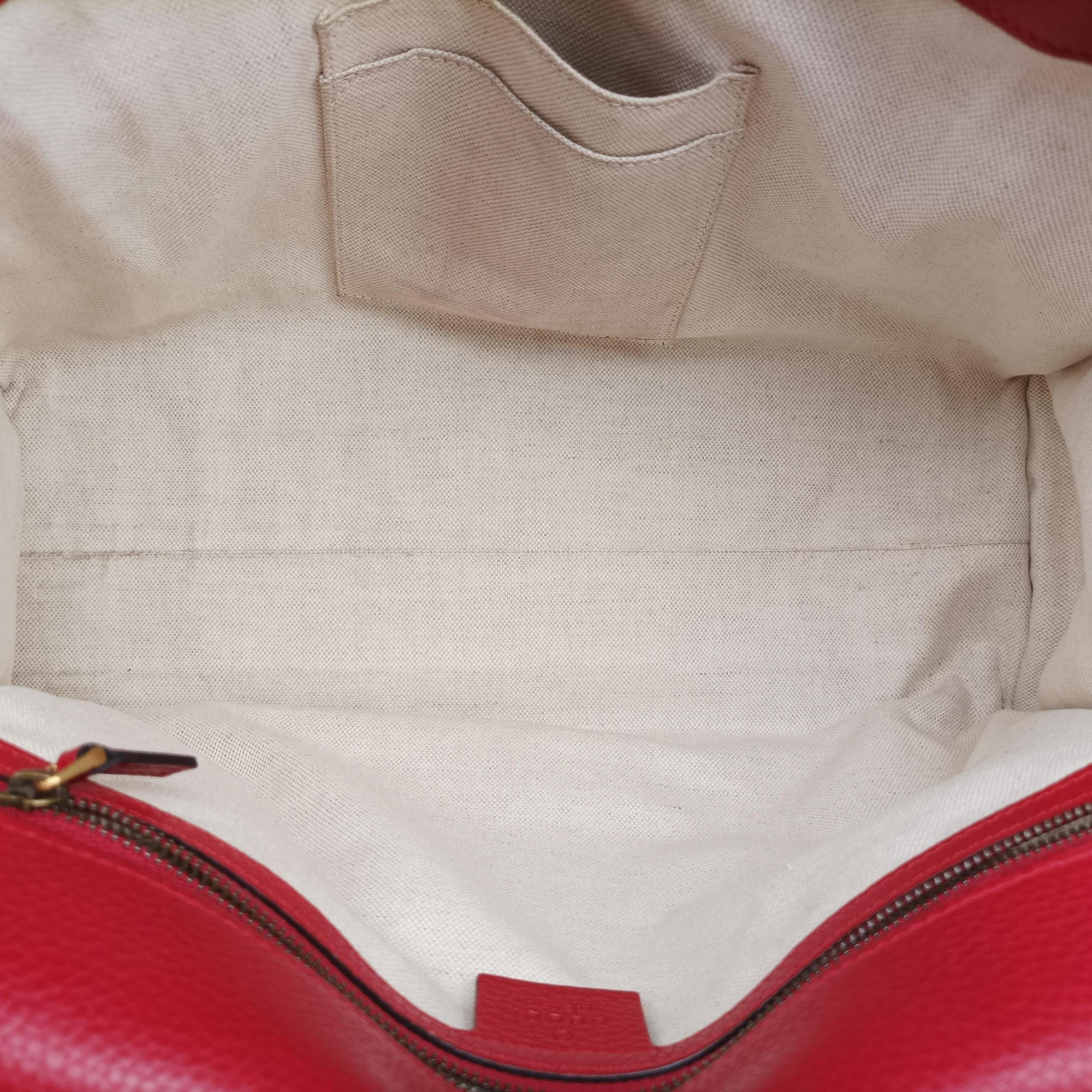 Pre-owned Gucci GG Marmont Animalier Red Leather 409155 handbag | stylenewstar