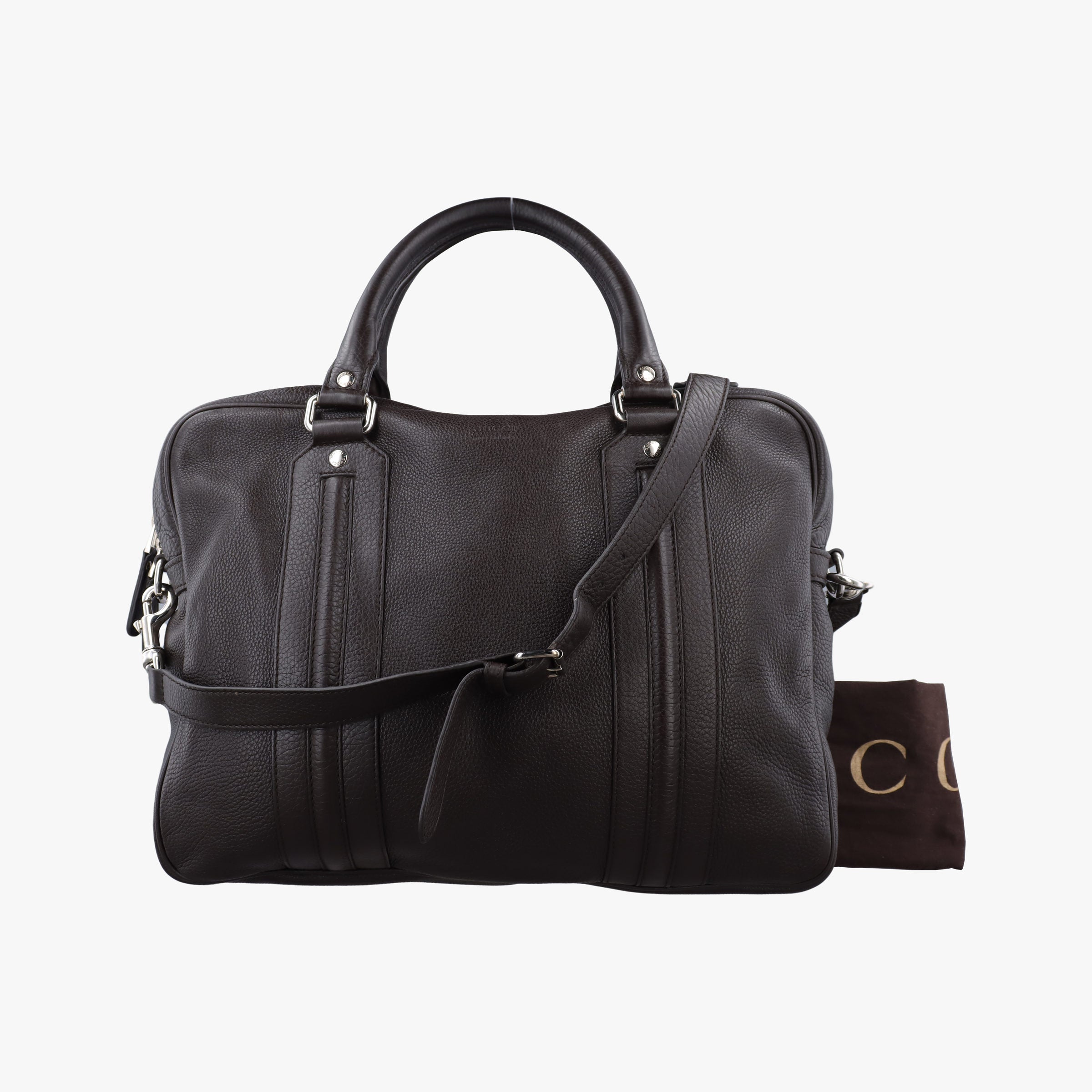 Pre-owned Gucci Briefcase business Brown leather 231850 shoulderbag | stylenewstar