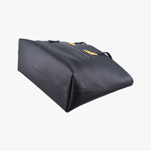 Pre-owned Fendi Monster eye Roll Tote Black Leather 8BH185 handbag | stylenewstar