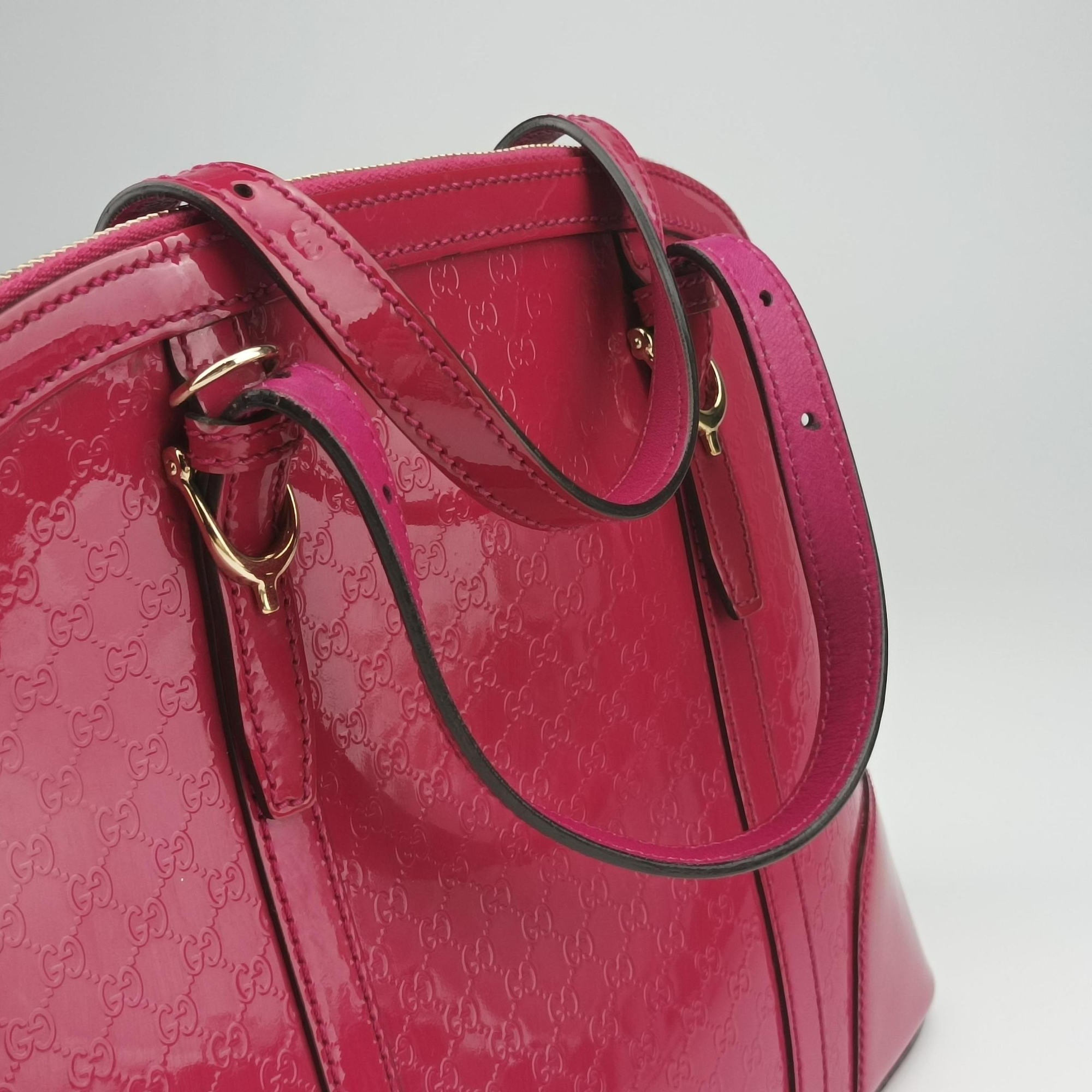 Pre-owned Gucci Microguccissima Rose Patent 309617 shoulderbag | stylenewstar