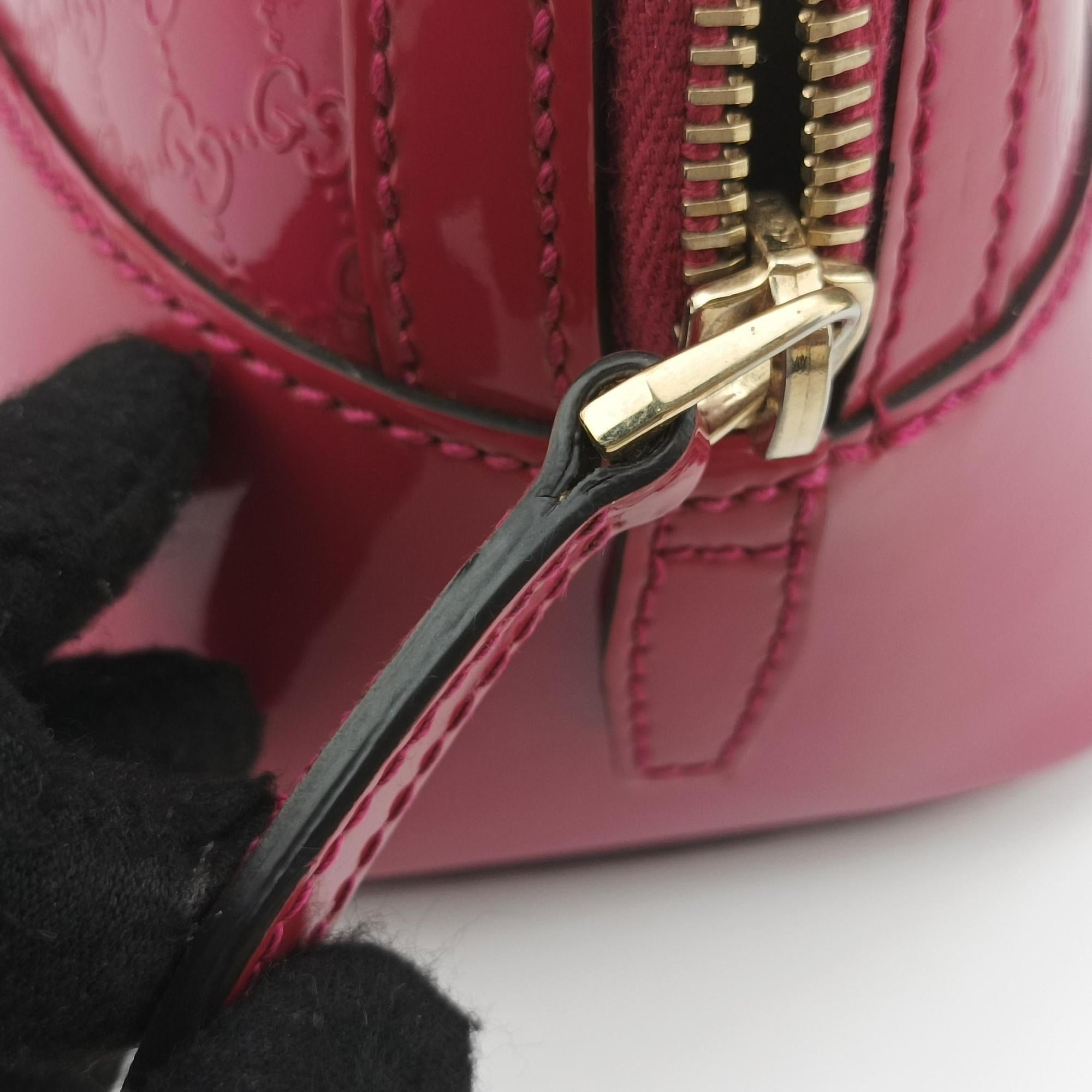 Pre-owned Gucci Microguccissima Rose Patent 309617 shoulderbag | stylenewstar