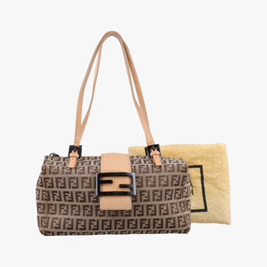 Vintage Fendi Zucchino Brown×Beige canvas×leather 8BL000 handbag | stylenewstar