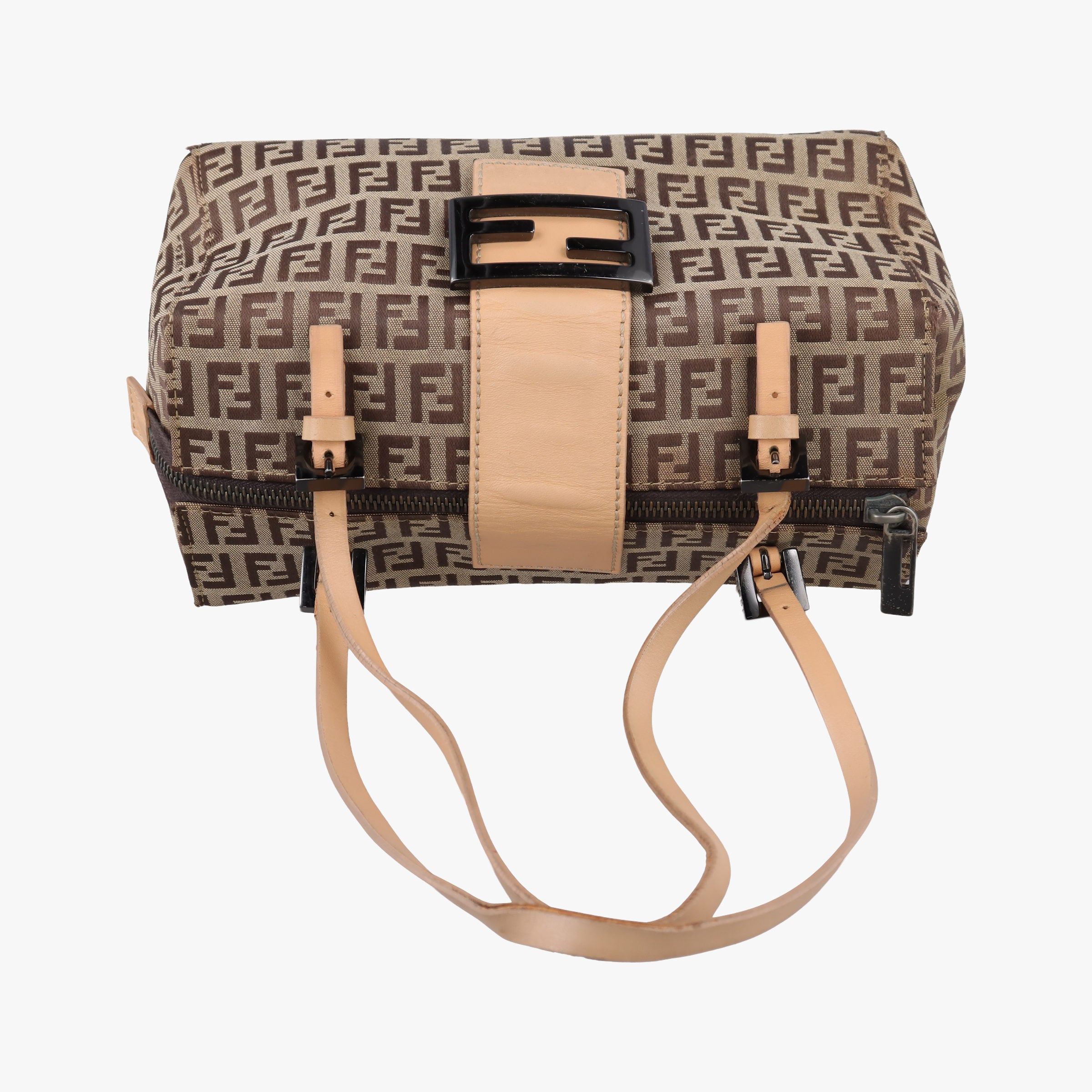 Vintage Fendi Zucchino Brown×Beige canvas×leather 8BL000 handbag | stylenewstar