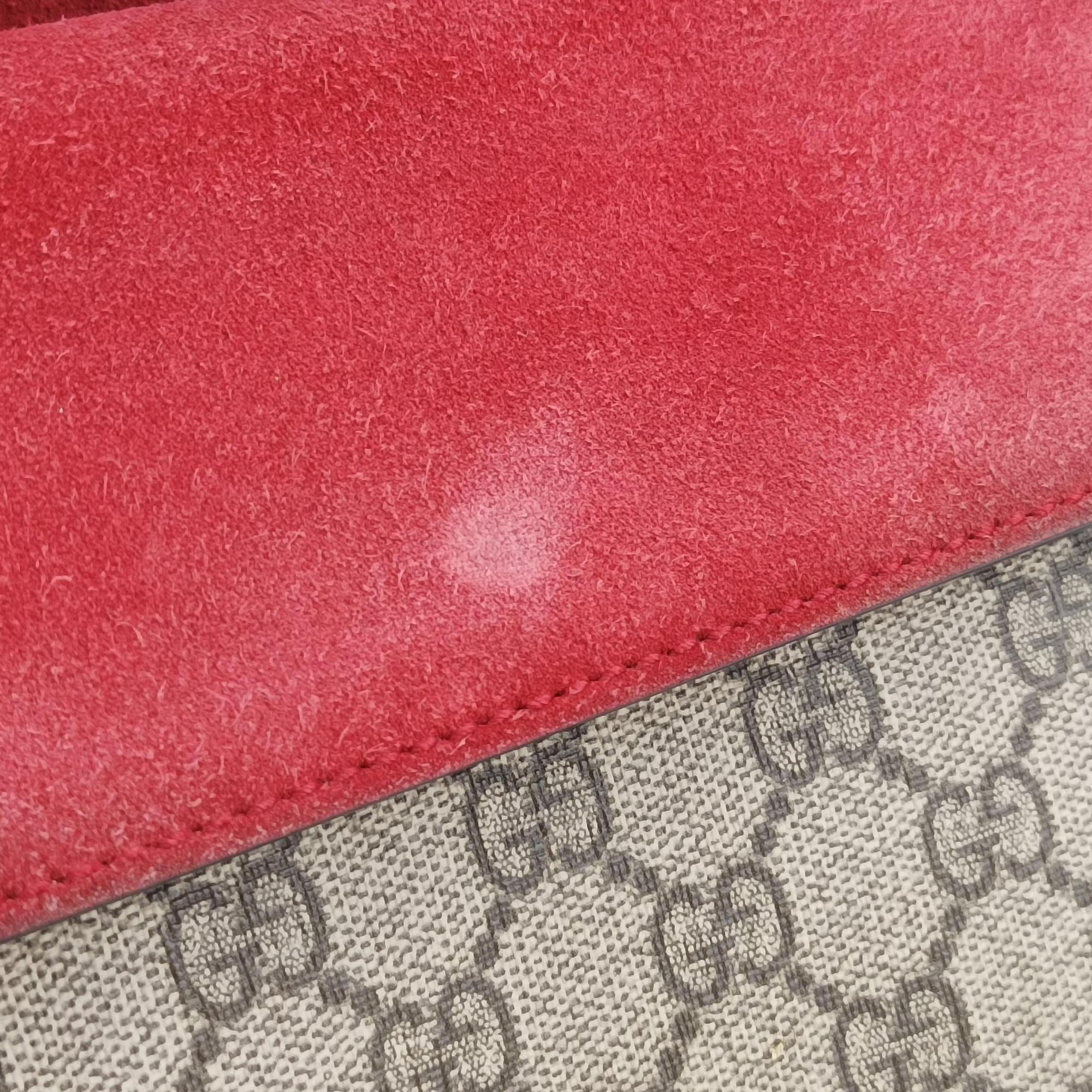 Pre-owned Gucci Dionysus beige×red PVC coated canvas×suede 421970 shoulderbag | stylenewstar