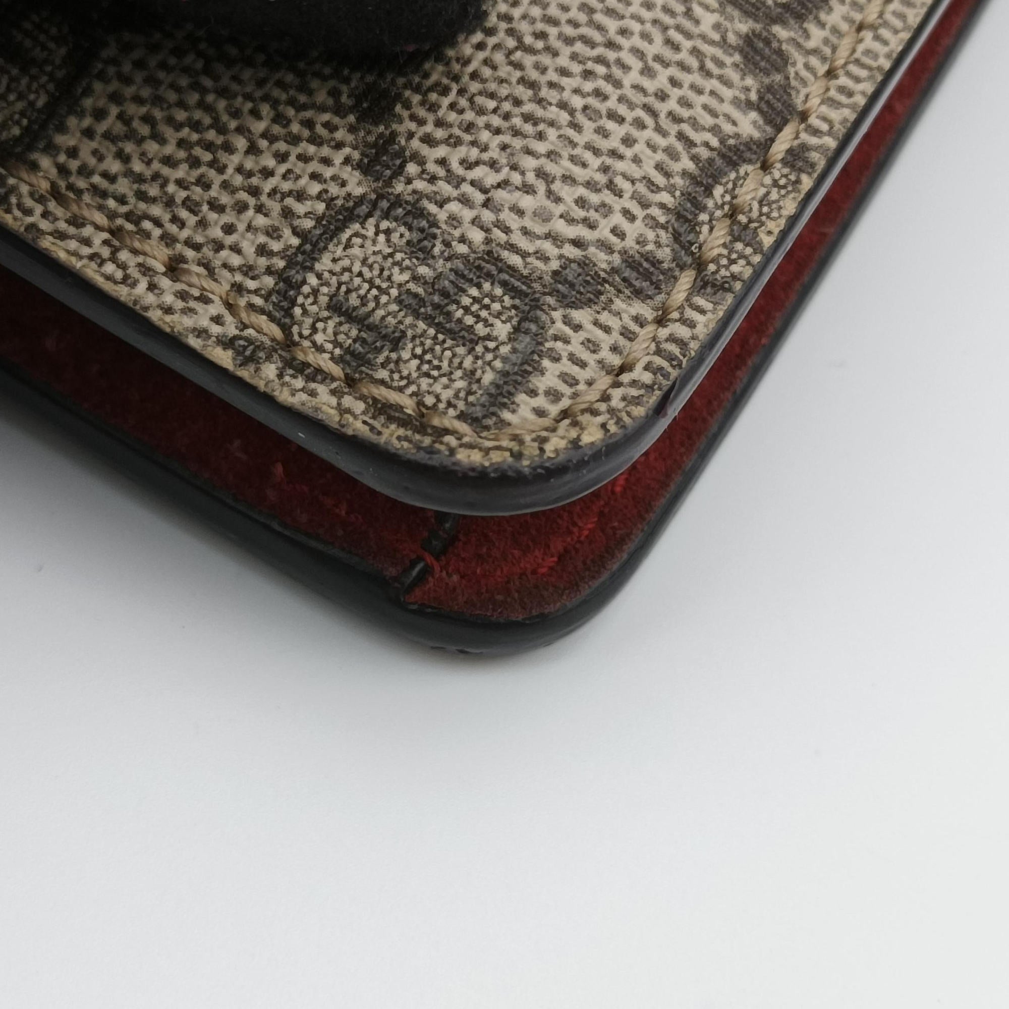 Pre-owned Gucci Dionysus beige×red PVC coated canvas×suede 421970 shoulderbag | stylenewstar