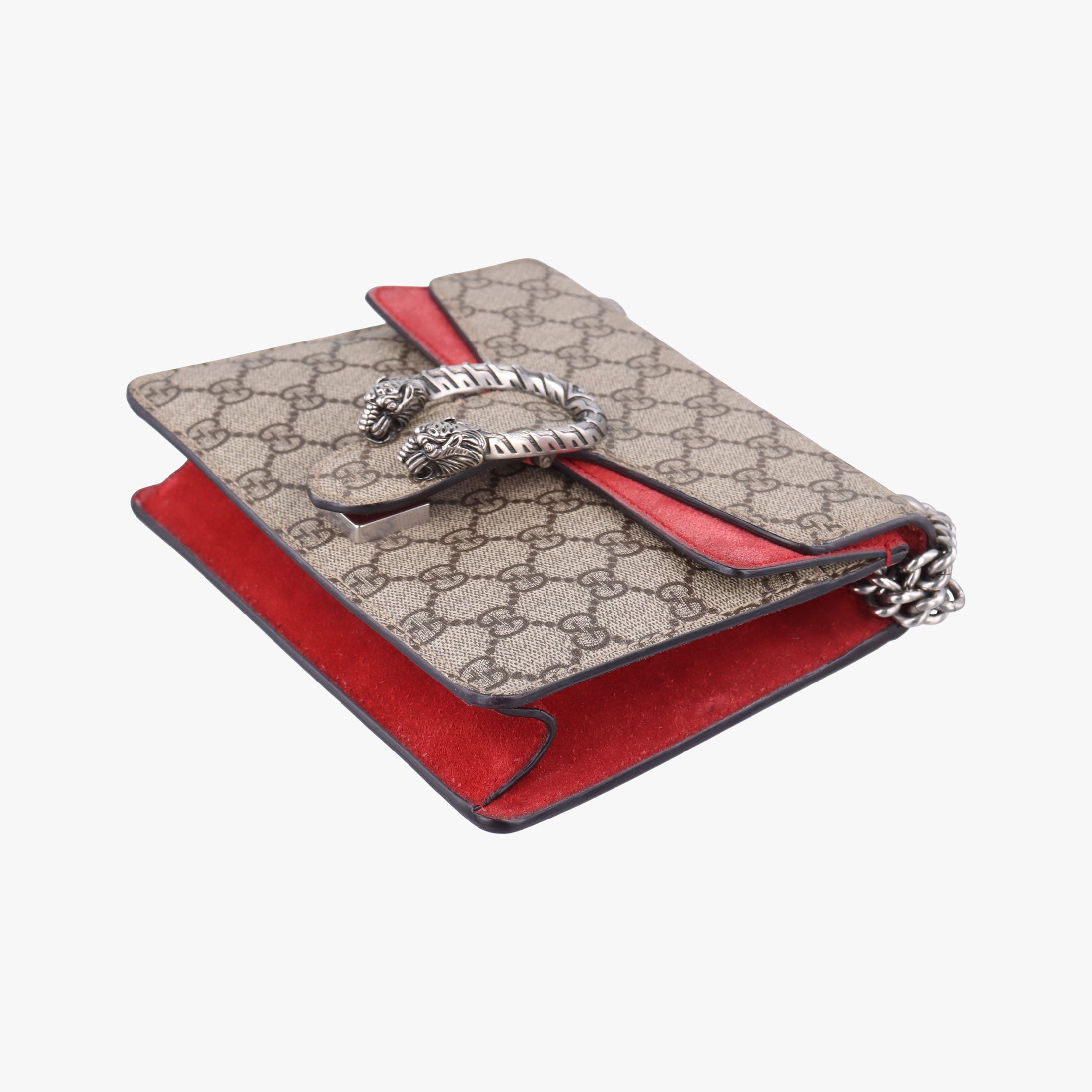 Pre-owned Gucci Dionysus beige×red PVC coated canvas×suede 421970 shoulderbag | stylenewstar