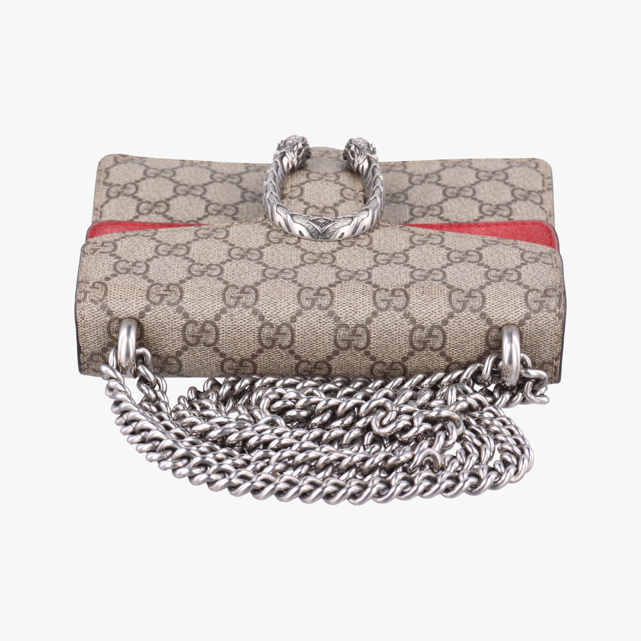 Pre-owned Gucci Dionysus beige×red PVC coated canvas×suede 421970 shoulderbag | stylenewstar