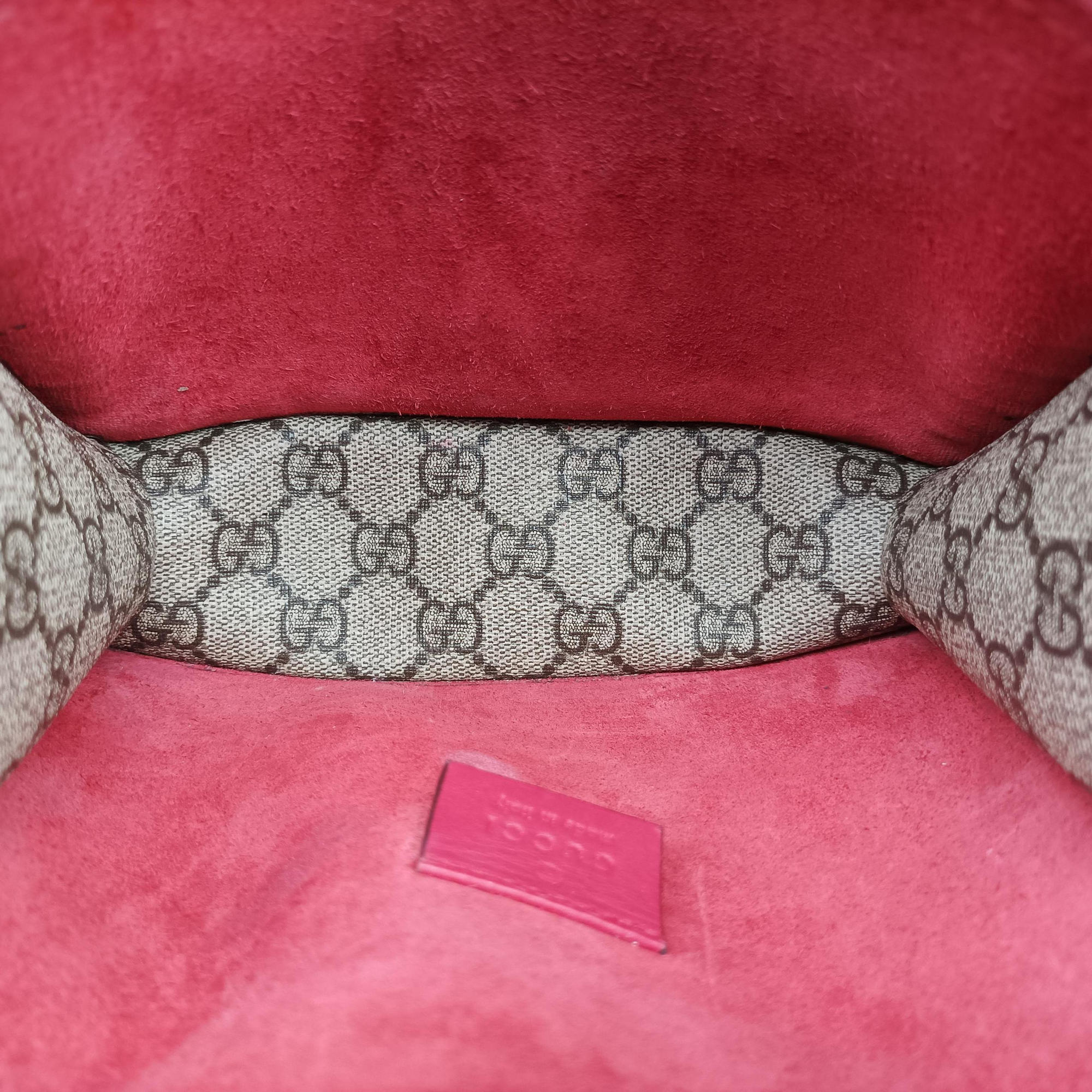 Pre-owned Gucci Dionysus beige×red PVC coated canvas×suede 421970 shoulderbag | stylenewstar