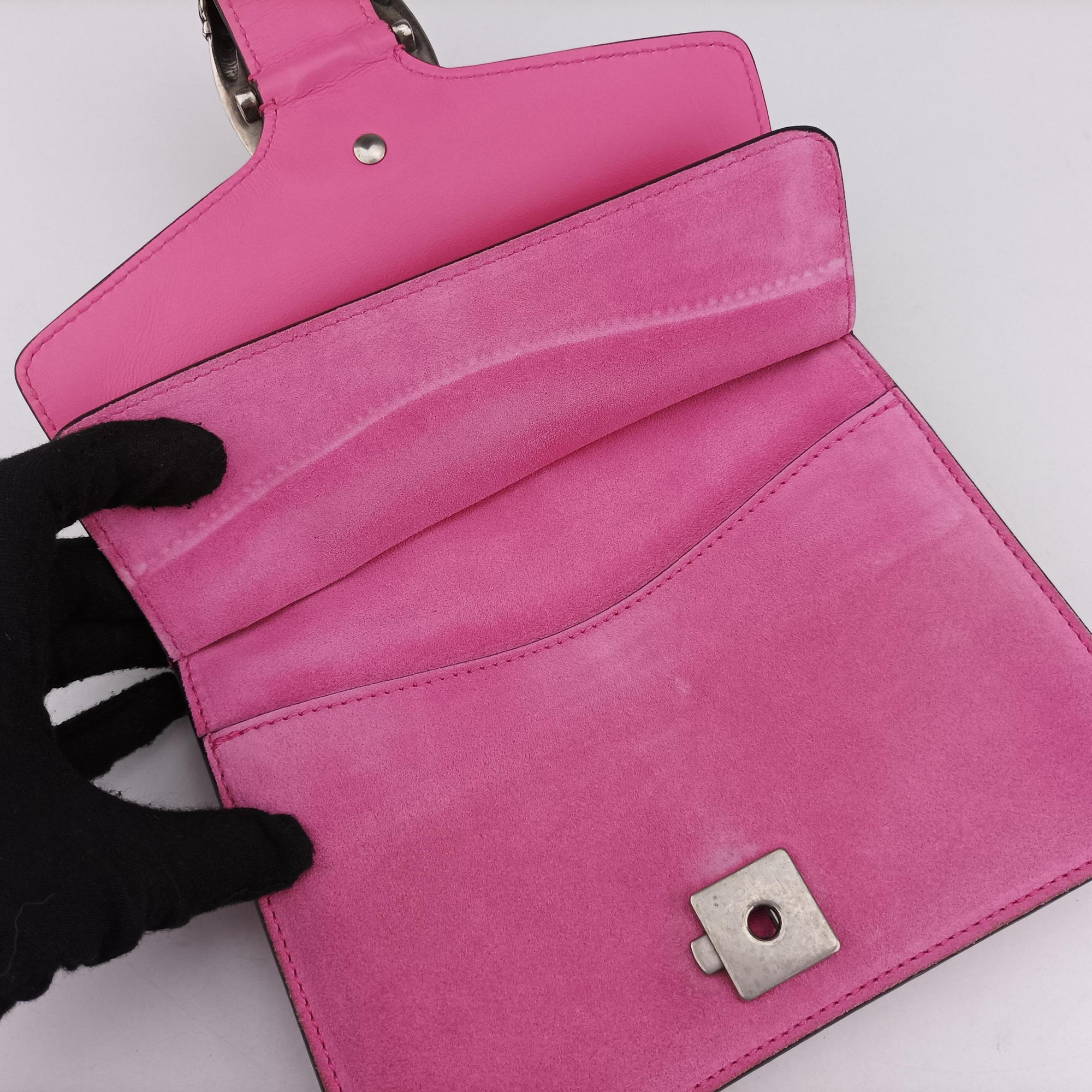 Pre-owned Gucci Dionysus Pink Suede×leather 421970 shoulderbag | stylenewstar