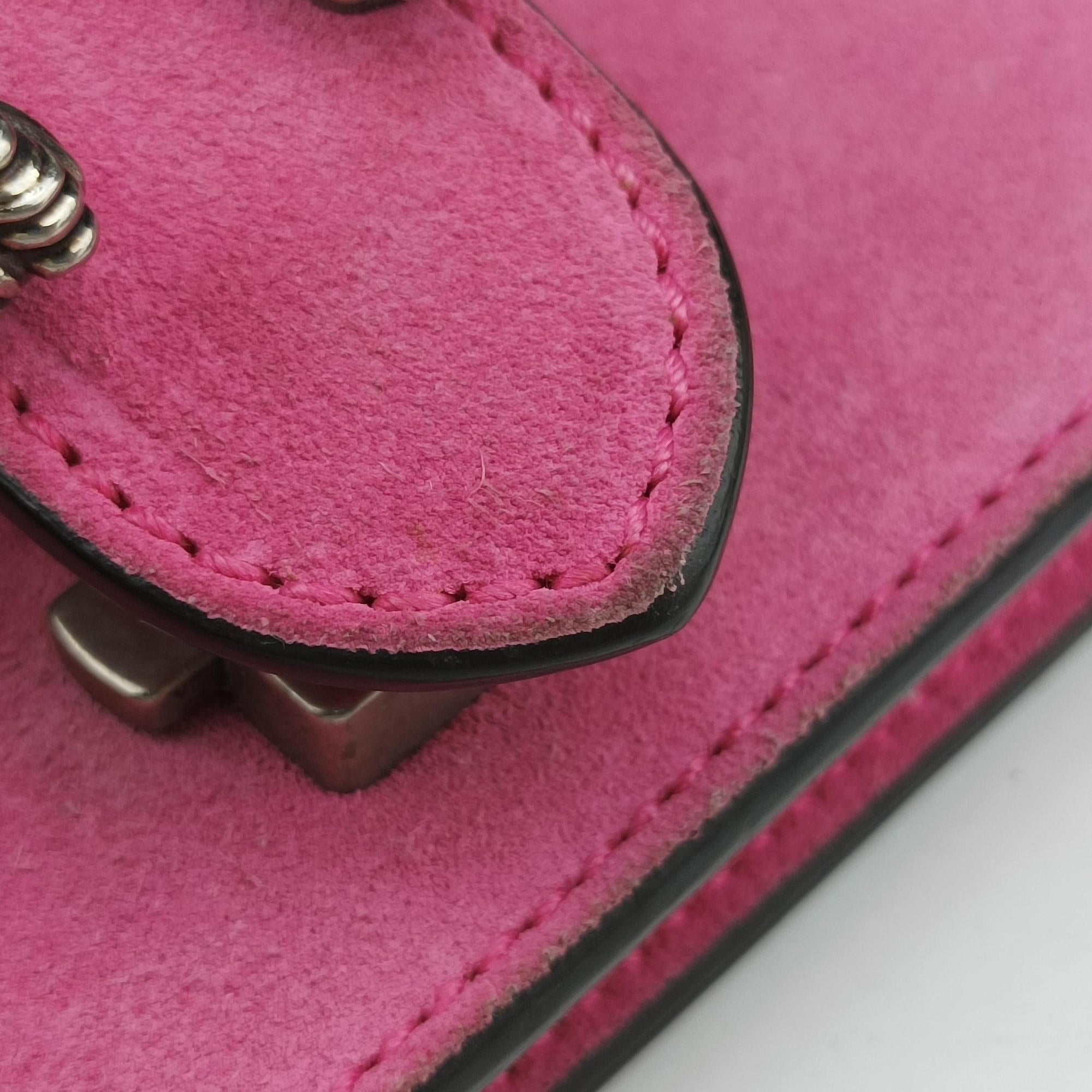 Pre-owned Gucci Dionysus Pink Suede×leather 421970 shoulderbag | stylenewstar