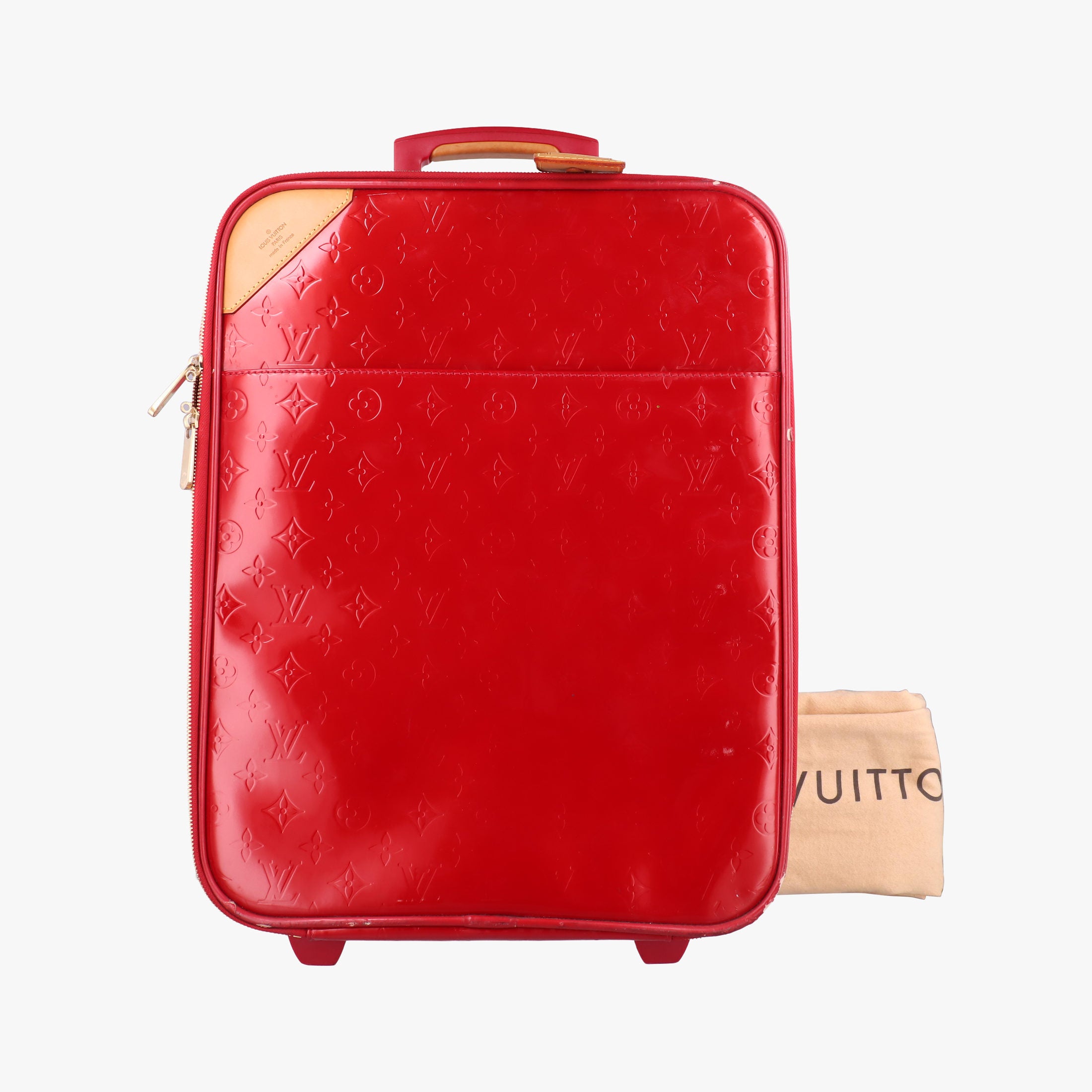 Pre-owned Louis Vuitton Pegase 45 pomme d'amour Vernis M91278 suitcase | stylenewstar