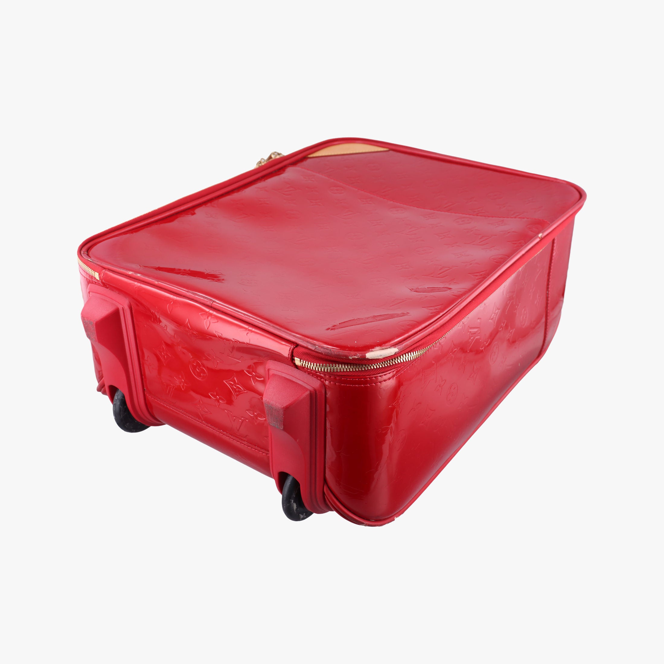 Pre-owned Louis Vuitton Pegase 45 pomme d'amour Vernis M91278 suitcase | stylenewstar