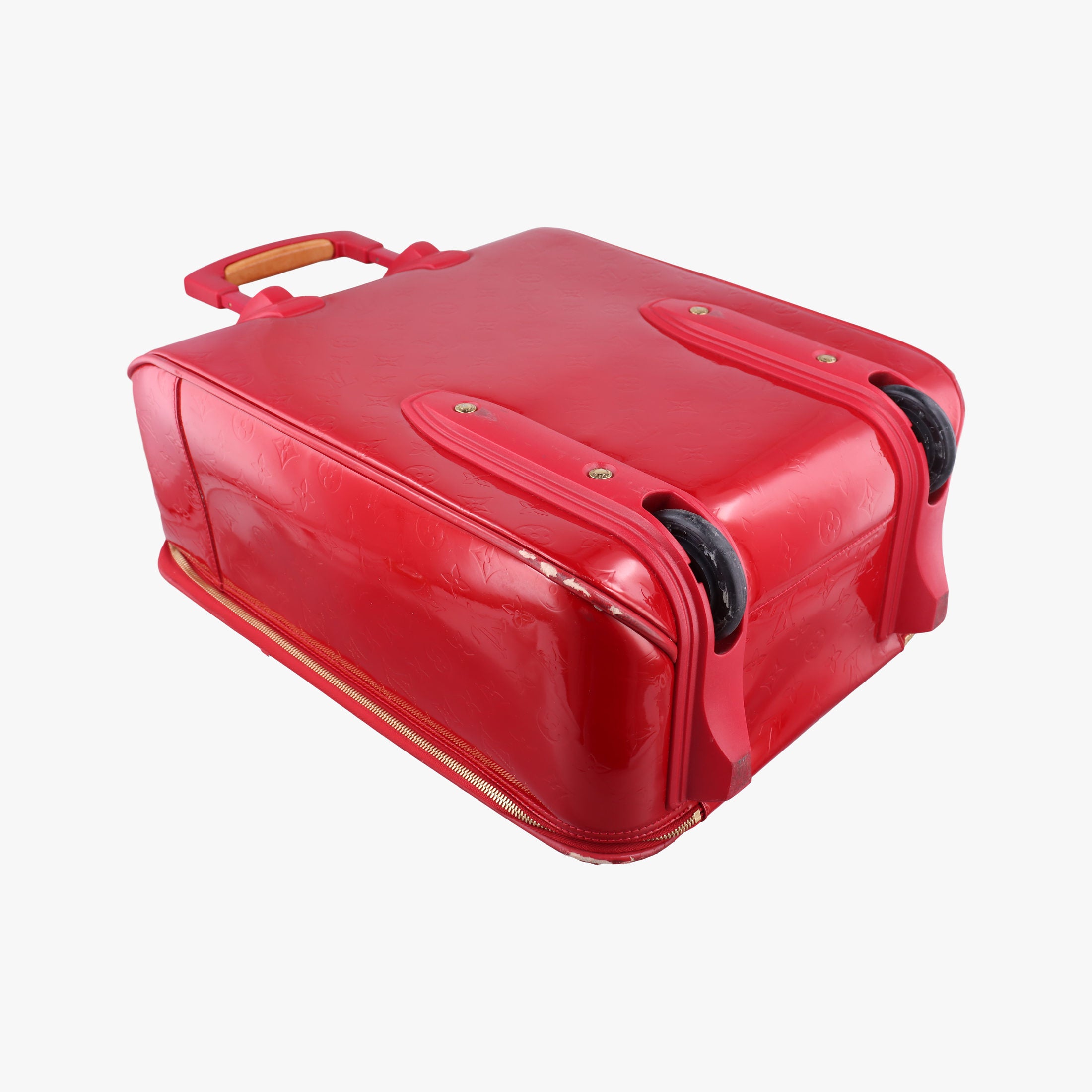Pre-owned Louis Vuitton Pegase 45 pomme d'amour Vernis M91278 suitcase | stylenewstar