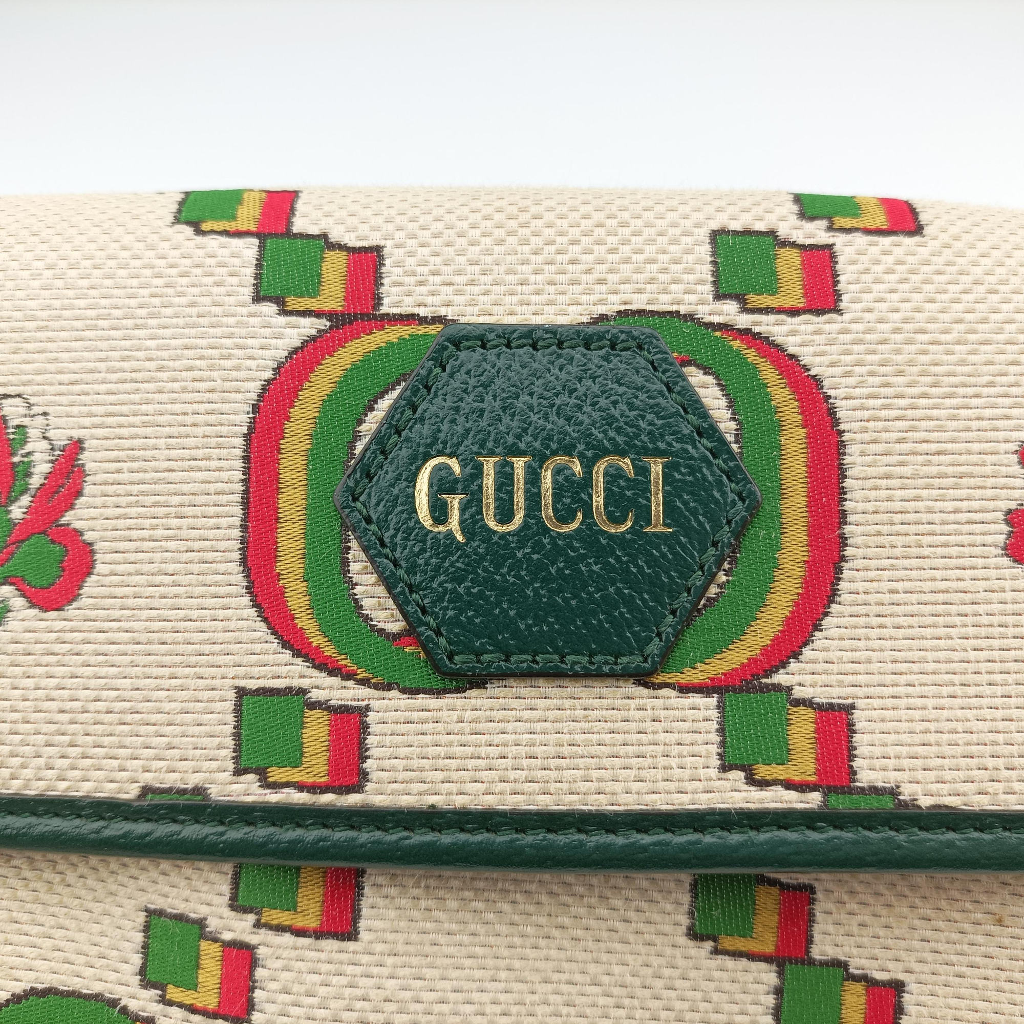 Pre-owned Gucci Gucci100 Collection Floral beige×multicolor canvas×leather 493930 bum bag/waist bag | stylenewstar