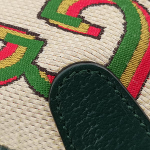 Pre-owned Gucci Gucci100 Collection Floral beige×multicolor canvas×leather 493930 bum bag/waist bag | stylenewstar