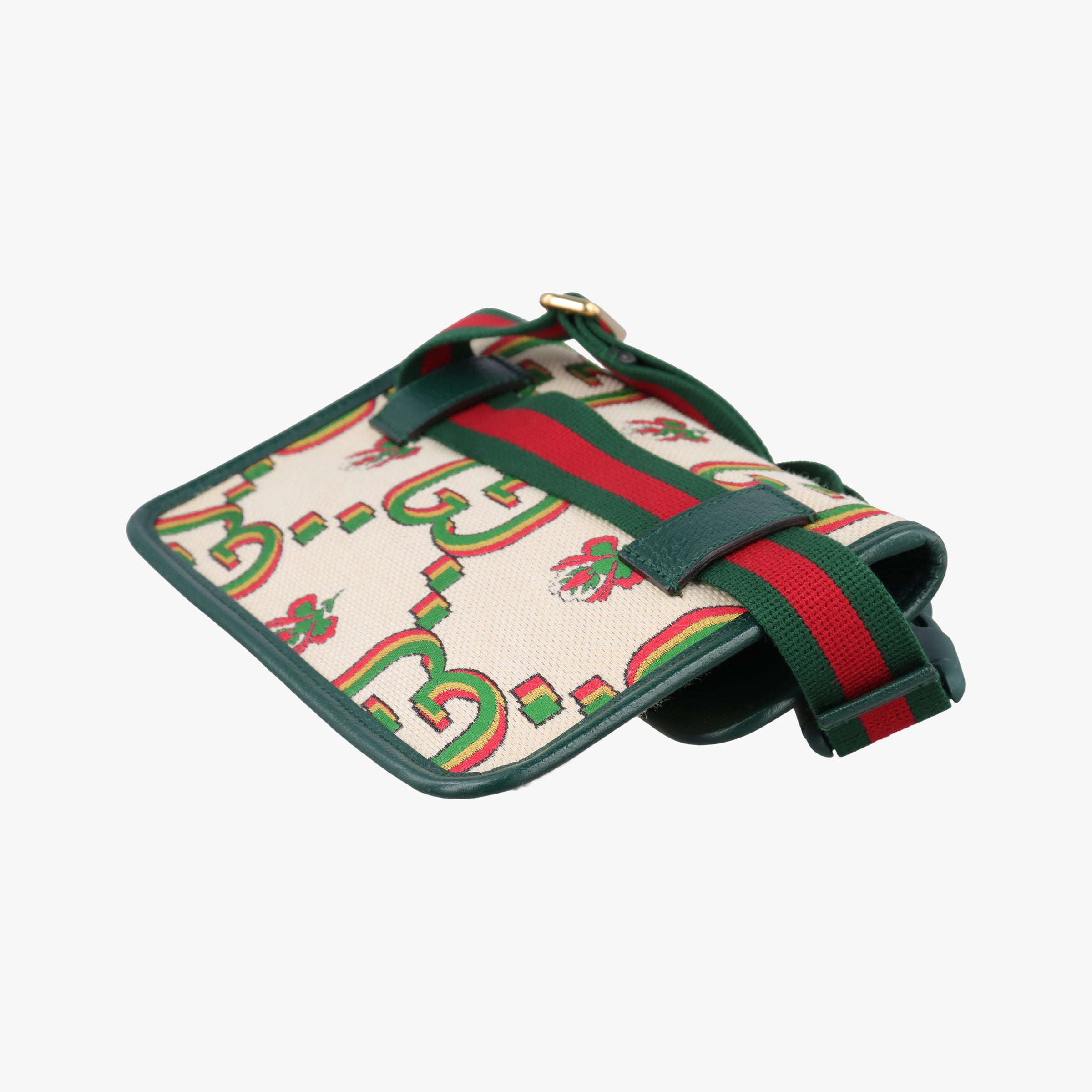 Pre-owned Gucci Gucci100 Collection Floral beige×multicolor canvas×leather 493930 bum bag/waist bag | stylenewstar