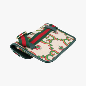 Pre-owned Gucci Gucci100 Collection Floral beige×multicolor canvas×leather 493930 bum bag/waist bag | stylenewstar