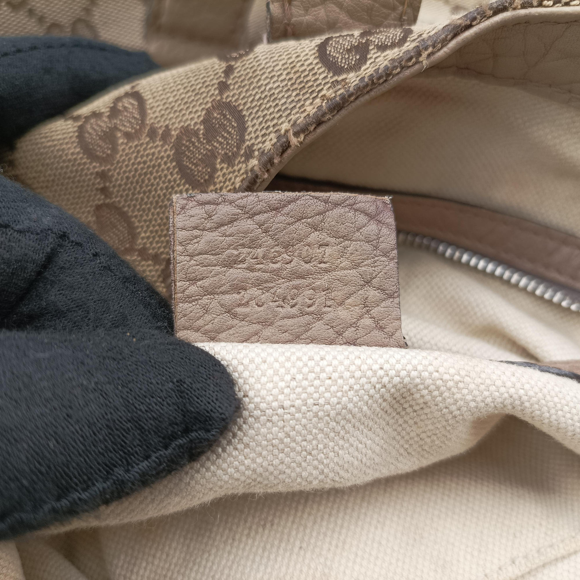 Pre-owned Gucci New Jackie Beige x Brown Canvas×leather 246907 shoulderbag | stylenewstar