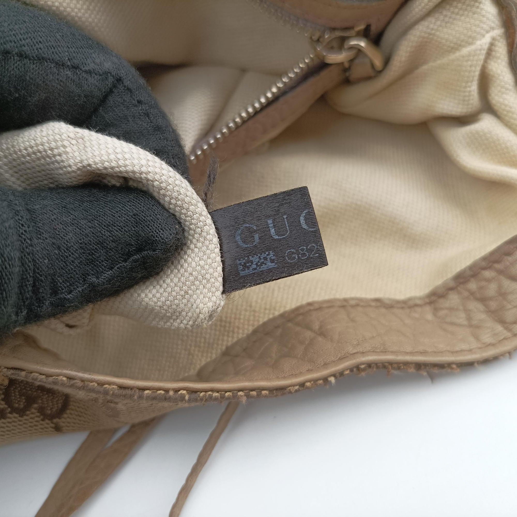 Pre-owned Gucci New Jackie Beige x Brown Canvas×leather 246907 shoulderbag | stylenewstar
