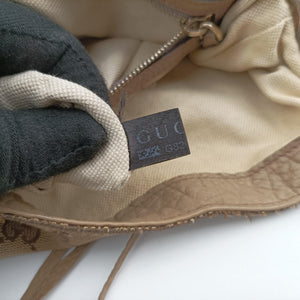Pre-owned Gucci New Jackie Beige x Brown Canvas×leather 246907 shoulderbag | stylenewstar