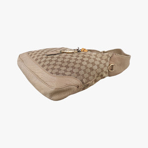 Pre-owned Gucci New Jackie Beige x Brown Canvas×leather 246907 shoulderbag | stylenewstar