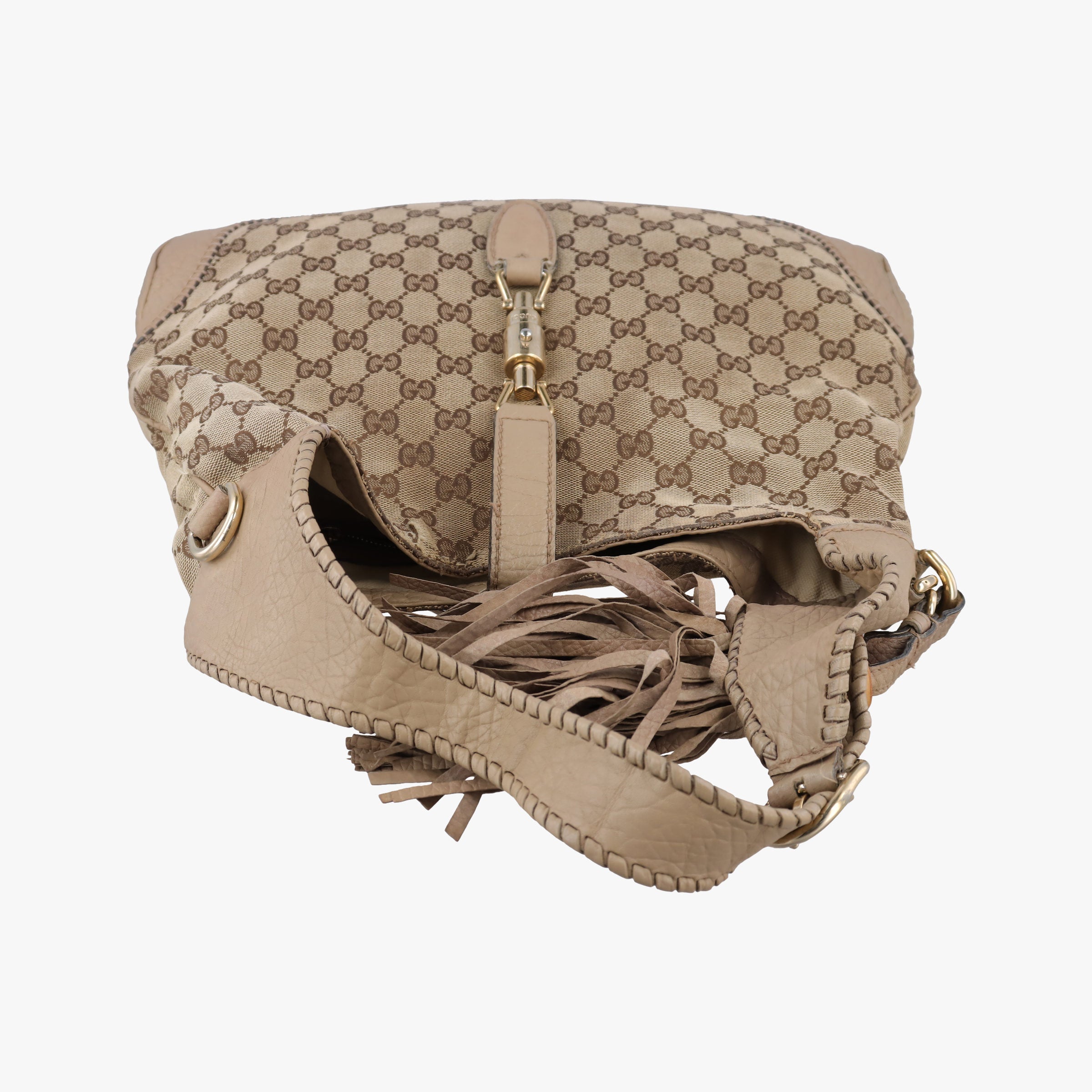 Pre-owned Gucci New Jackie Beige x Brown Canvas×leather 246907 shoulderbag | stylenewstar