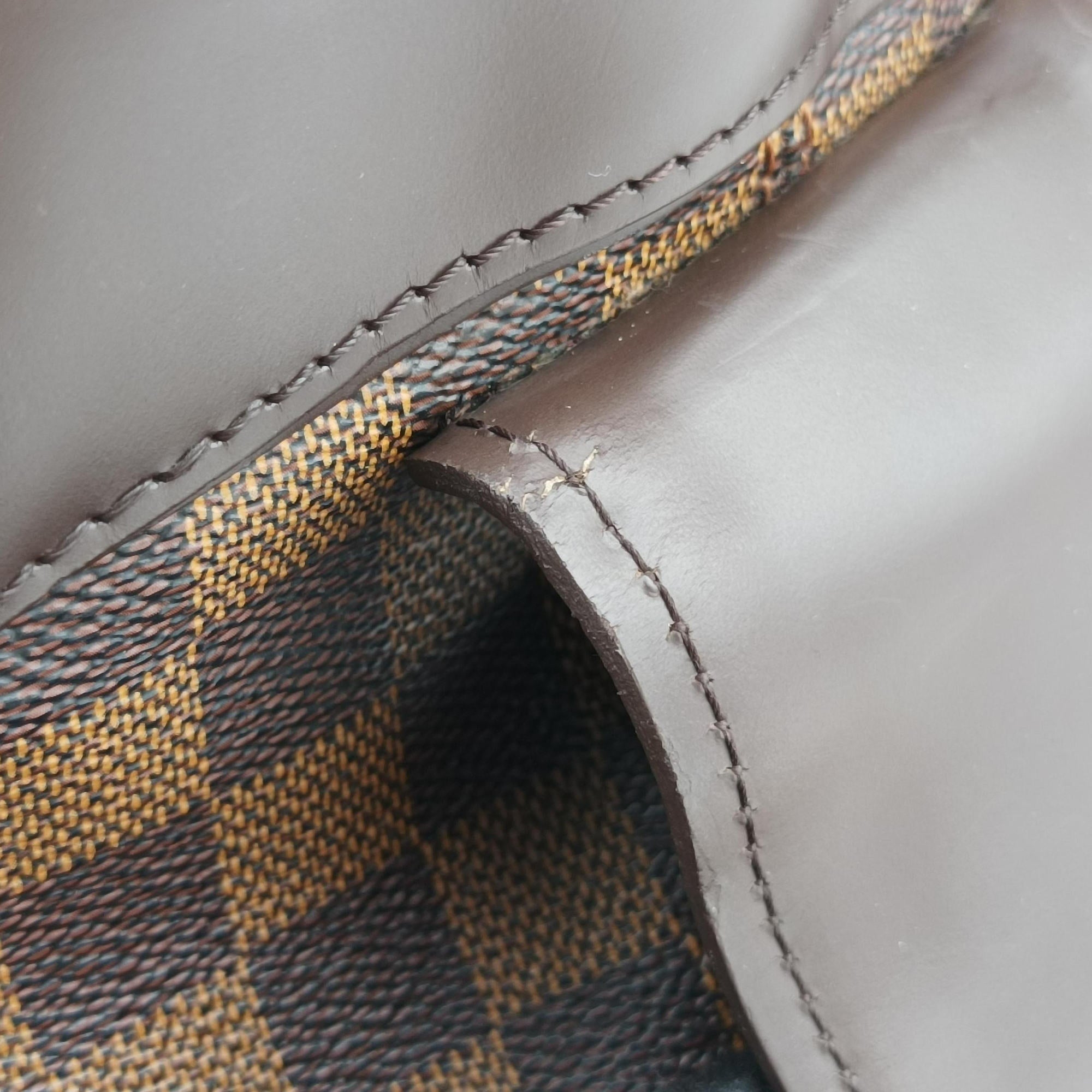 Pre-owned Louis Vuitton SISTINA MM EBENE Damier Canvas N41541 handbag | stylenewstar