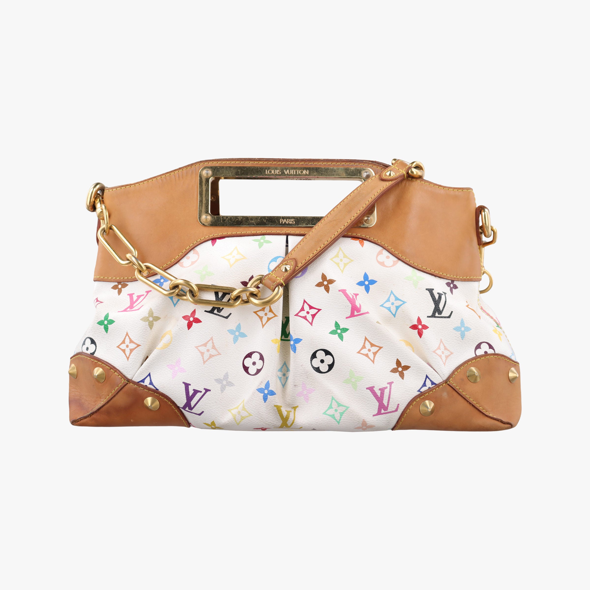 Pre-owned Louis Vuitton JUDY MM white Monogram Multicolor M40255 shoulderbag | stylenewstar