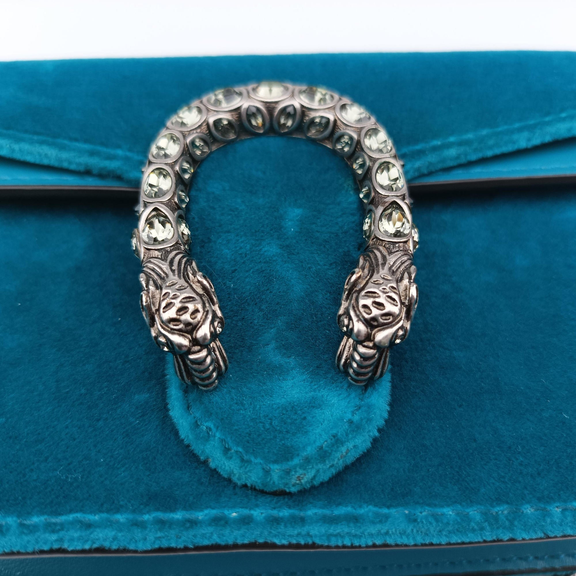 Pre-owned Gucci Dionysus Blue velour 476432 shoulderbag | stylenewstar