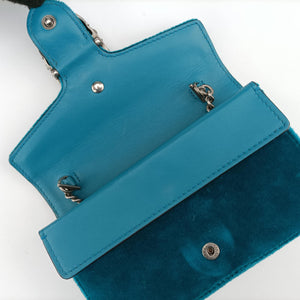 Pre-owned Gucci Dionysus Blue velour 476432 shoulderbag | stylenewstar