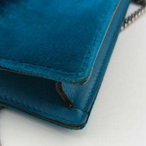 Pre-owned Gucci Dionysus Blue velour 476432 shoulderbag | stylenewstar
