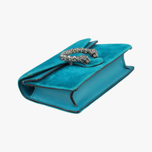 Pre-owned Gucci Dionysus Blue velour 476432 shoulderbag | stylenewstar