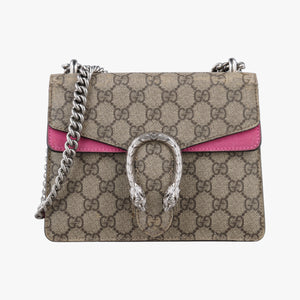 Pre-owned Gucci Dionysus beige×pink PVC coated canvas × suede 421970 shoulderbag | stylenewstar