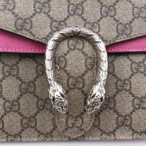 Pre-owned Gucci Dionysus beige×pink PVC coated canvas × suede 421970 shoulderbag | stylenewstar