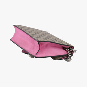 Pre-owned Gucci Dionysus beige×pink PVC coated canvas × suede 421970 shoulderbag | stylenewstar