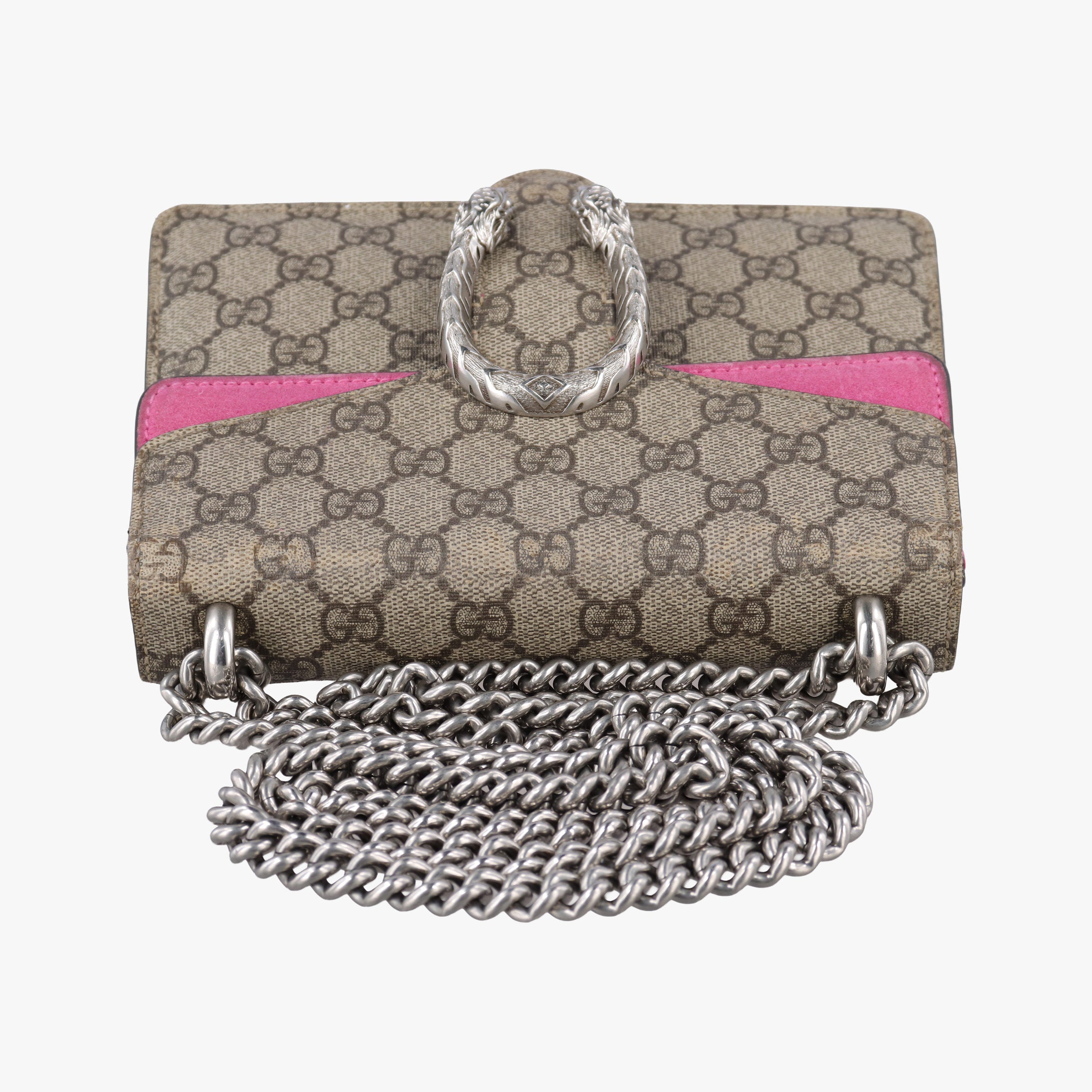 Pre-owned Gucci Dionysus beige×pink PVC coated canvas × suede 421970 shoulderbag | stylenewstar
