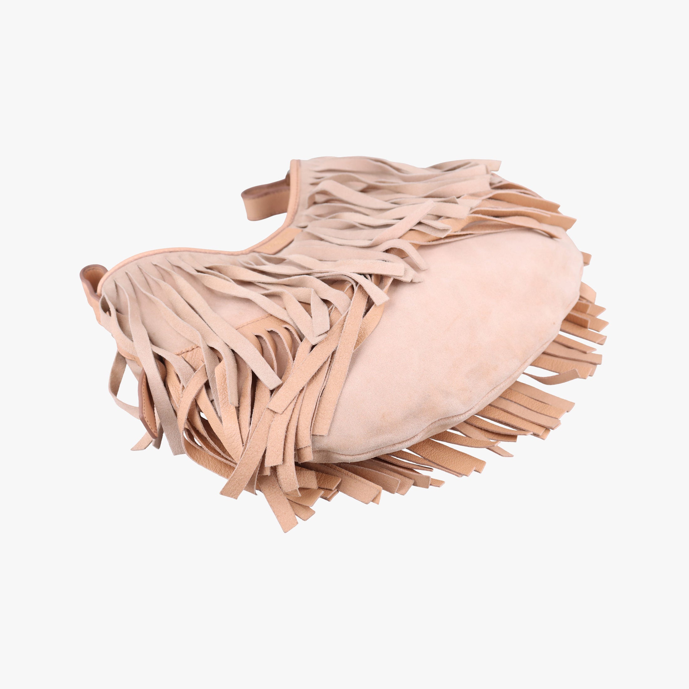 Pre-owned Yves Saint Laurent Rive Gauche Beige Leather×Suede 138961 handbag | stylenewstar