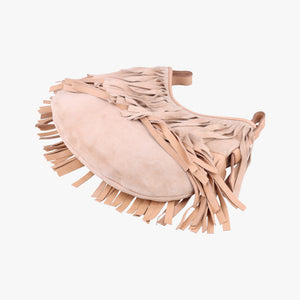 Pre-owned Yves Saint Laurent Rive Gauche Beige Leather×Suede 138961 handbag | stylenewstar
